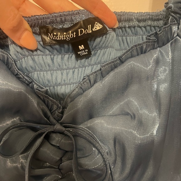 Elegant Blue Mini Dress - Picture 3 of 10